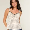 Lace Trim Chiffon Tank Lace Trim Chiffon Tank