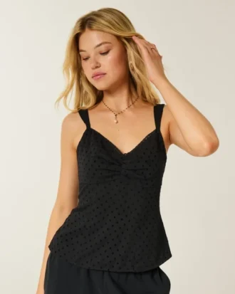 Lace Trim Chiffon Tank Lace Trim Chiffon Tank