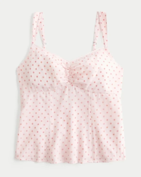 Lace Trim Chiffon Tank Lace Trim Chiffon Tank