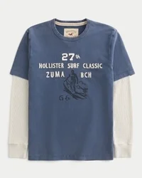 Layered Long-Sleeve Surf Logo Graphic Tee