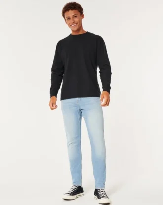 Light Wash Athletic Skinny Jeans