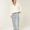 Light Wash Baggy Cargo Jeans Light Wash Baggy Cargo Jeans
