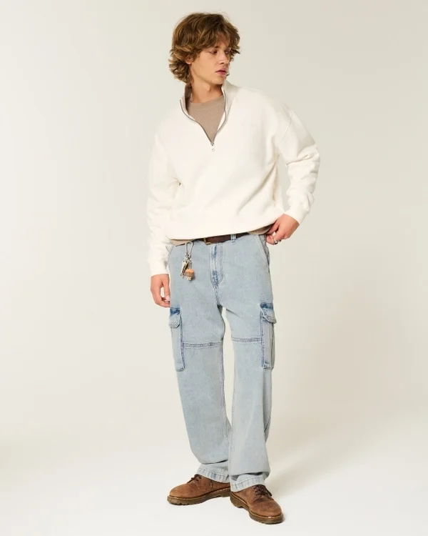 Light Wash Baggy Cargo Jeans Light Wash Baggy Cargo Jeans