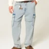 Light Wash Baggy Cargo Jeans Light Wash Baggy Cargo Jeans