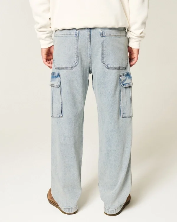Light Wash Baggy Cargo Jeans Light Wash Baggy Cargo Jeans