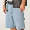 Light Wash Baggy Denim Painter Shorts Light Wash Baggy Denim Painter Shorts