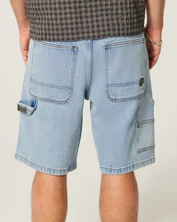 Light Wash Baggy Denim Painter Shorts Light Wash Baggy Denim Painter Shorts
