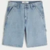 Light Wash Baggy Denim Painter Shorts Light Wash Baggy Denim Painter Shorts