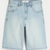 Light Wash Dice Graphic Super Baggy Denim Shorts