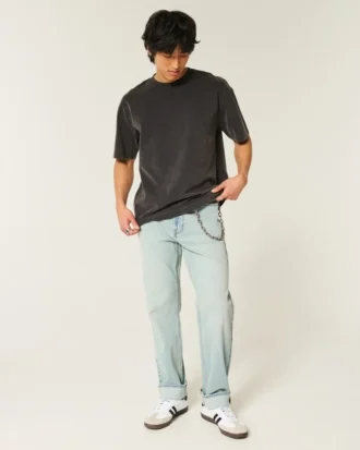 Light Wash Downforce Racing Graphic Loose Jeans