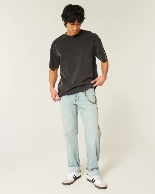 Light Wash Downforce Racing Graphic Loose Jeans Light Wash Downforce Racing Graphic Loose Jeans