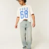 Light Wash Embroidered Dice Skater Baggy Jeans Light Wash Embroidered Dice Skater Baggy Jeans