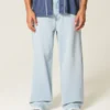 Light Wash New York Graphic Super Baggy Jeans Light Wash New York Graphic Super Baggy Jeans