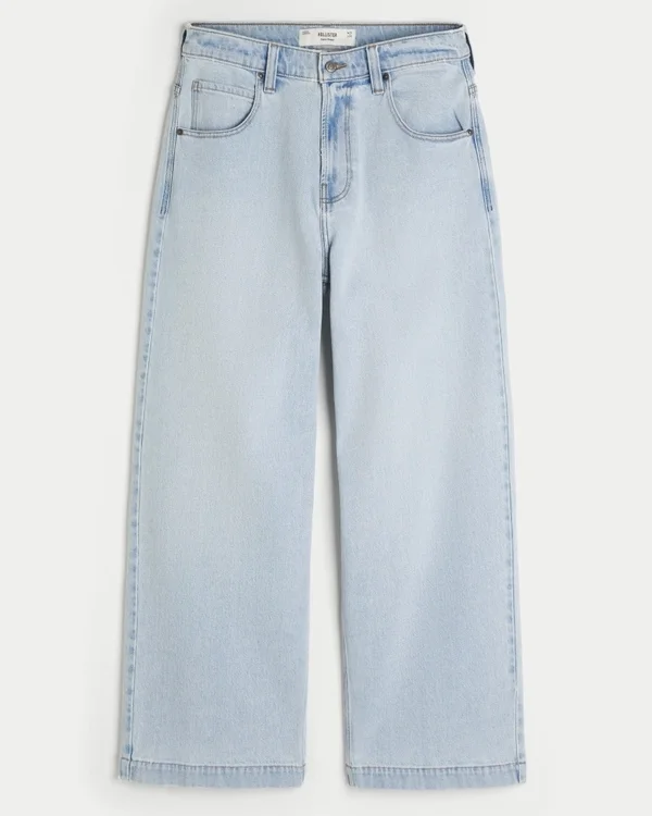 Light Wash New York Graphic Super Baggy Jeans Light Wash New York Graphic Super Baggy Jeans