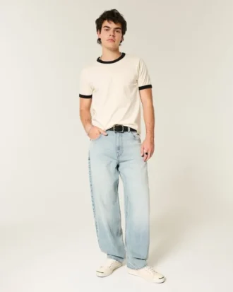 Light Wash Skater Baggy Jeans