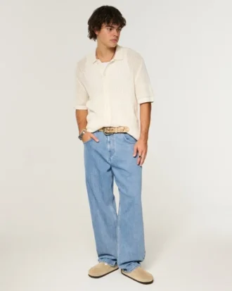 Light Wash Skater Baggy Jeans