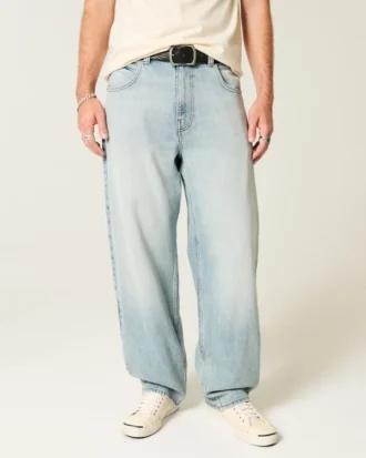 Light Wash Skater Baggy Jeans