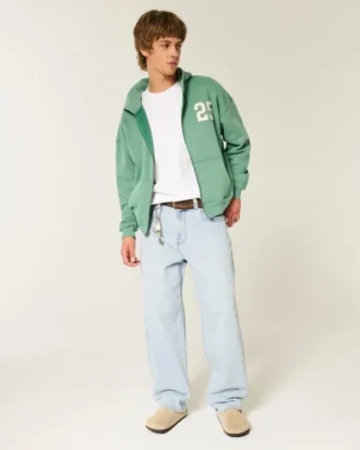 Light Wash Skater Baggy Jeans