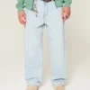 Light Wash Skater Baggy Jeans