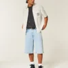 Light Wash Super Baggy Denim Shorts