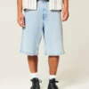 Light Wash Super Baggy Denim Shorts