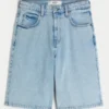 Light Wash Super Baggy Denim Shorts