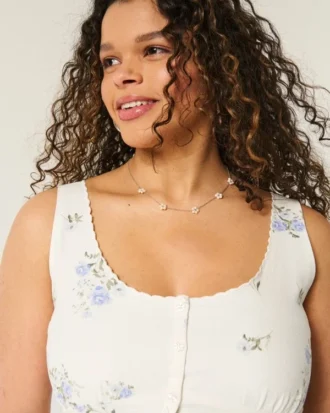 Linen Blend Button-Through Top