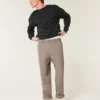 Linen-Blend Flex Waist Baggy Pants