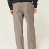 Linen-Blend Flex Waist Baggy Pants