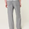 Linen-Blend Flex Waist Baggy Pants