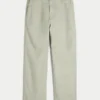 Linen-Blend Flex-Waist Baggy Pants
