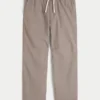 Linen-Blend Loose Pull-On Pants