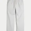 Linen-Blend Loose Pull-On Pants