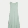 Linen-Blend Open-Back Slip Midi Dress Linen-Blend Open-Back Slip Midi Dress