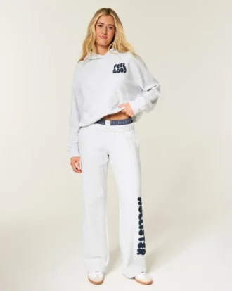 Logo Graphic Wide-Leg Sweatpants