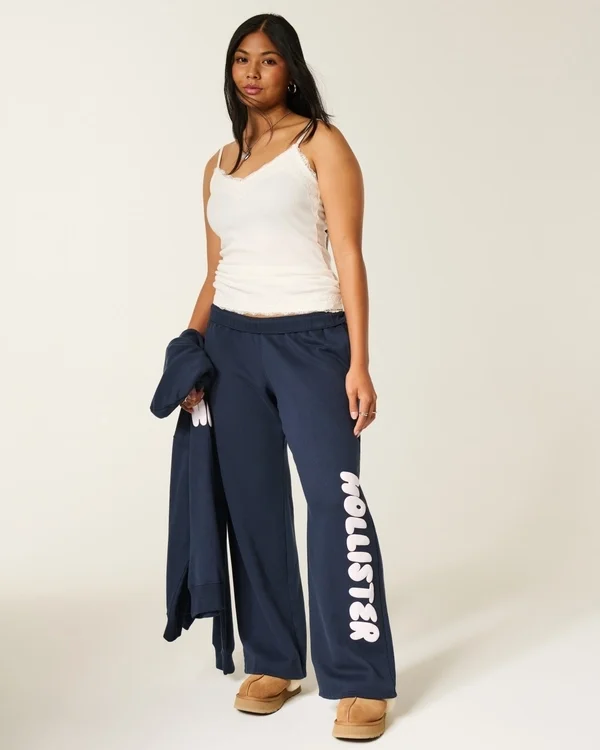 Logo Graphic Wide-Leg Sweatpants Logo Graphic Wide-Leg Sweatpants