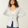 Long-Sleeve Flyaway Babydoll Cardigan