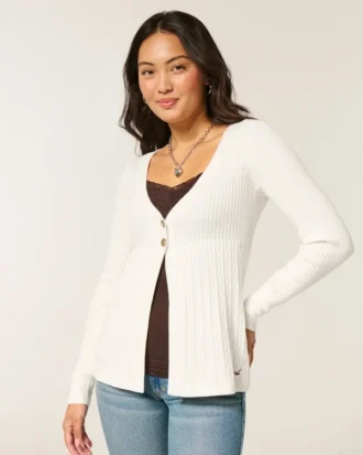 Long-Sleeve Flyaway Babydoll Cardigan