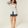 Long-Sleeve Flyaway Babydoll Cardigan