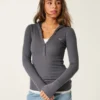 Long-Sleeve Hooded Henley