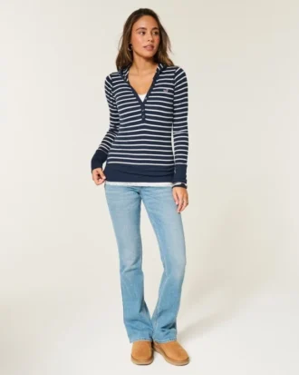 Long-Sleeve Hooded Henley