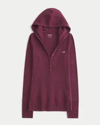 Long-Sleeve Hooded Henley