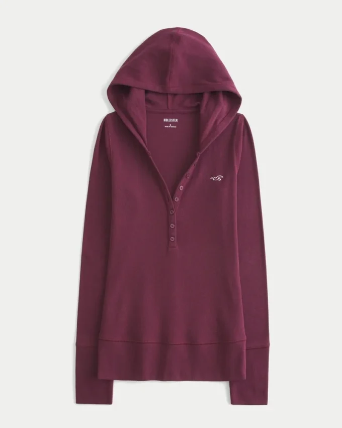 Long-Sleeve Hooded Henley