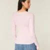 Long-Sleeve Lace Trim Top Long-Sleeve Lace Trim Top