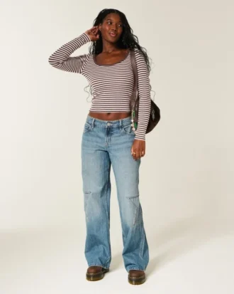 Long-Sleeve Scoop Top