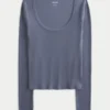 Long-Sleeve Scoop Top