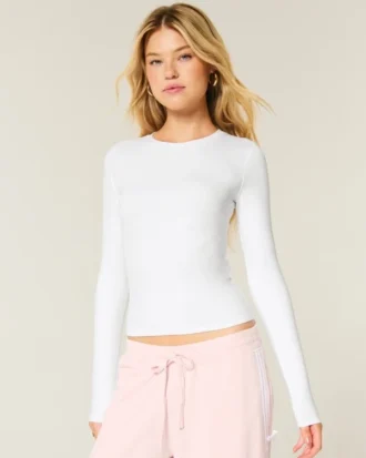 Long-Sleeve Seamless Fabric Crew Baby Tee