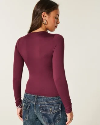 Long-Sleeve Seamless Fabric Crew Baby Tee