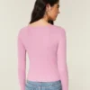Long-Sleeve Slash-Neck Top