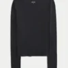 Long-Sleeve Slash-Neck Top